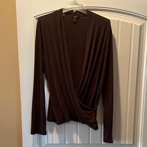 Banana Republic Chocolate Brown Wrap Blouse